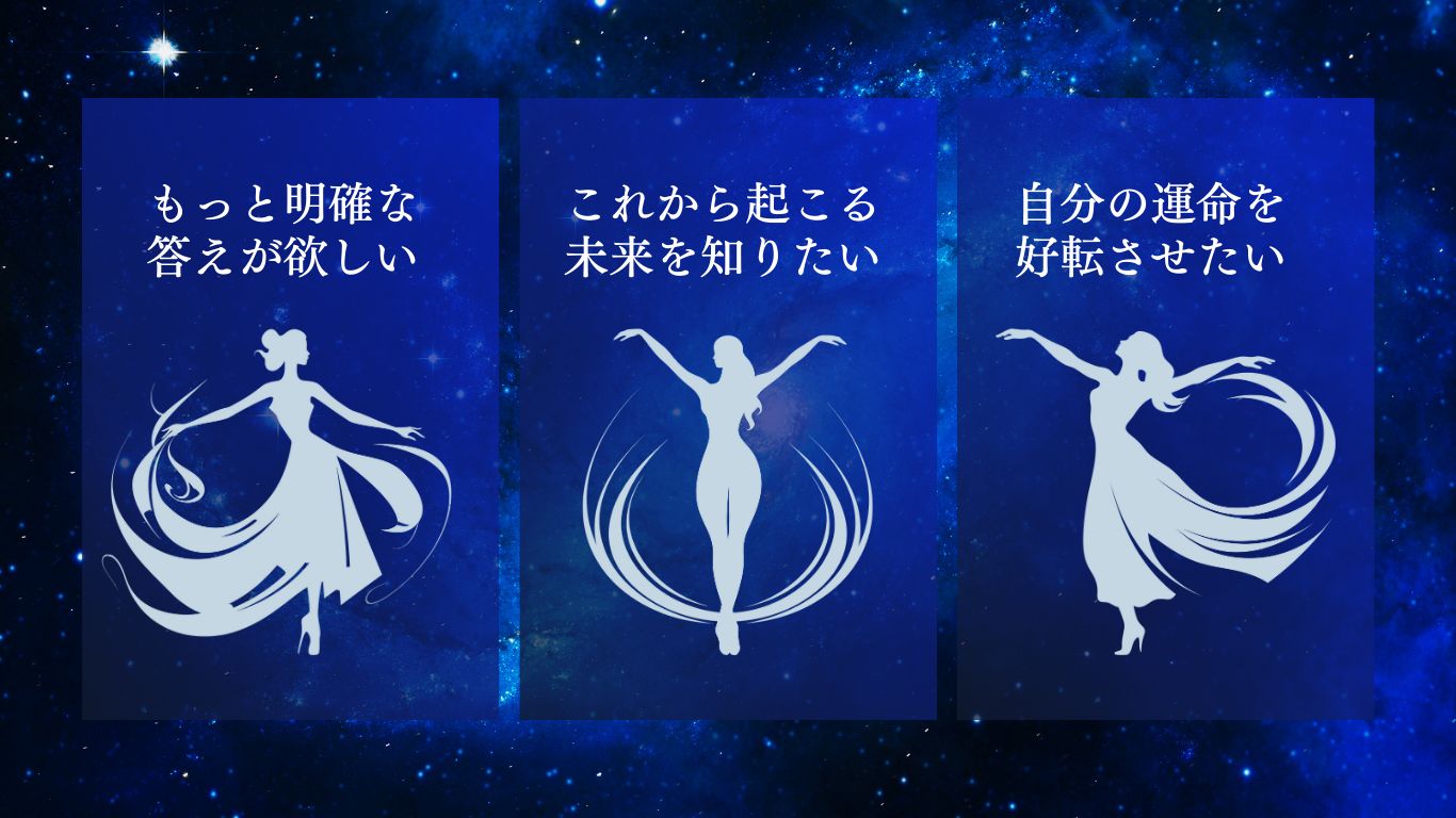 もっと明確な答えが欲しい。これから起こる未来を知りたい。自分の運命を好転させたい。